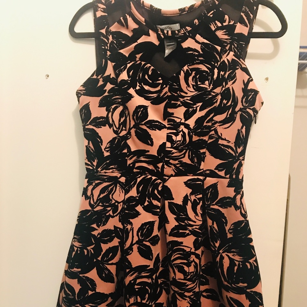 Velvet rose gold and black dress